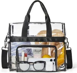 Bluome Clear Bag For Stadium Events 12612 Crossbody Beach Lunch Tote Transparent Bag Purse Stadium Approved For Women Men