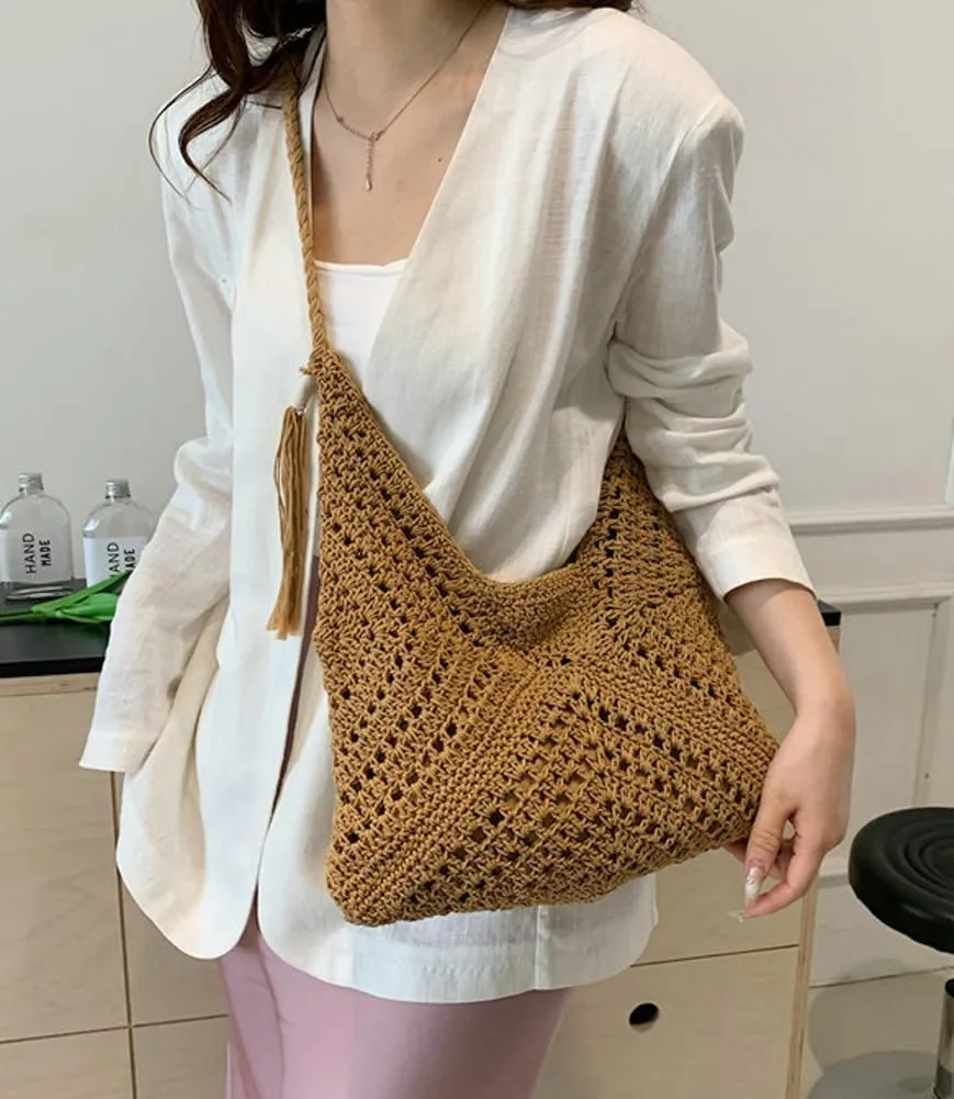 Boho Straw Bags for Women Large Woven Tote Bag Straw Beach Bag Shoulder Bags Purse Handbags Summer Straw Hobo Bag