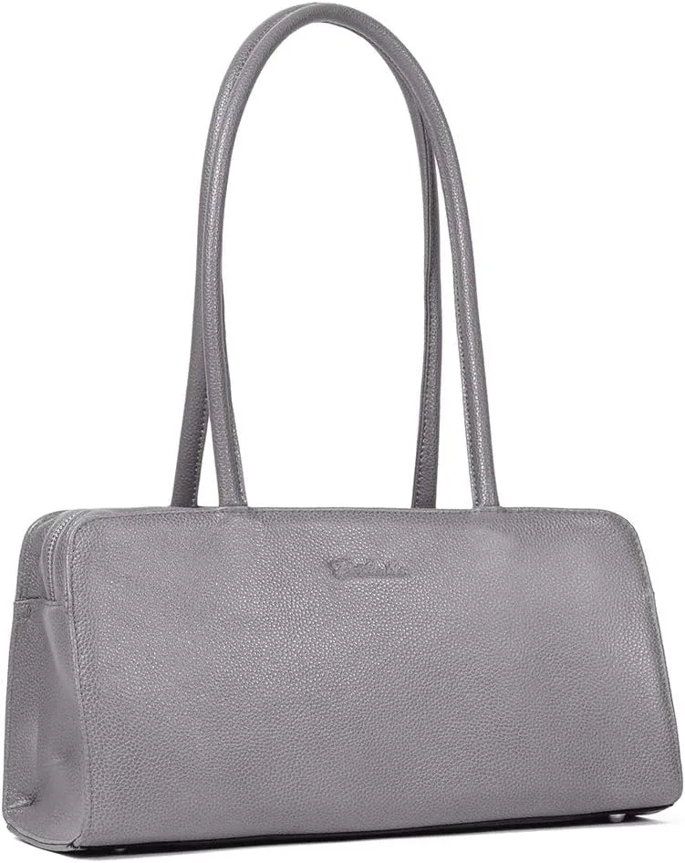 BOSTANTEN Women Designer Handbags Genuine Soft Leather Top Handle Purses and Handbags Satchel Shoulder Bags Grey