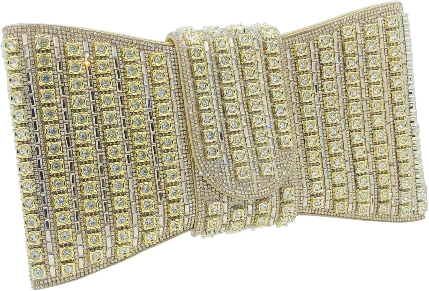 Boutique De FGG Rhinestone Clutch Purses for Women Formal Party Crystal Clutch Bag Bow Evening Bag Prom Purse Handbag,Small