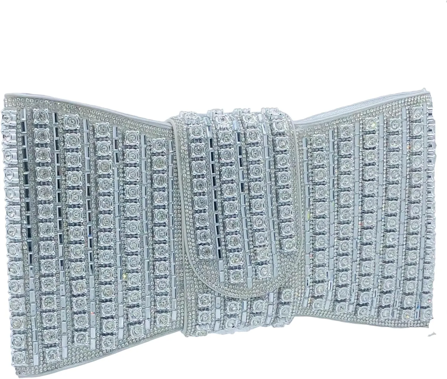 Boutique De FGG Rhinestone Clutch Purses for Women Formal Party Crystal Clutch Bag Bow Evening Bag Prom Purse Handbag,Small