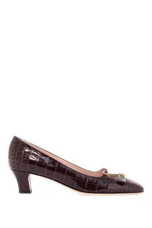Bow-Detail Leather Pumps