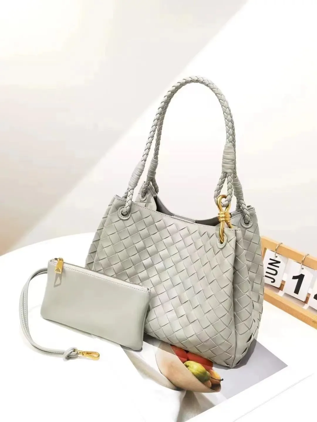 Braided British style parachute purses shoulder crossbody handbags underarm tote bags