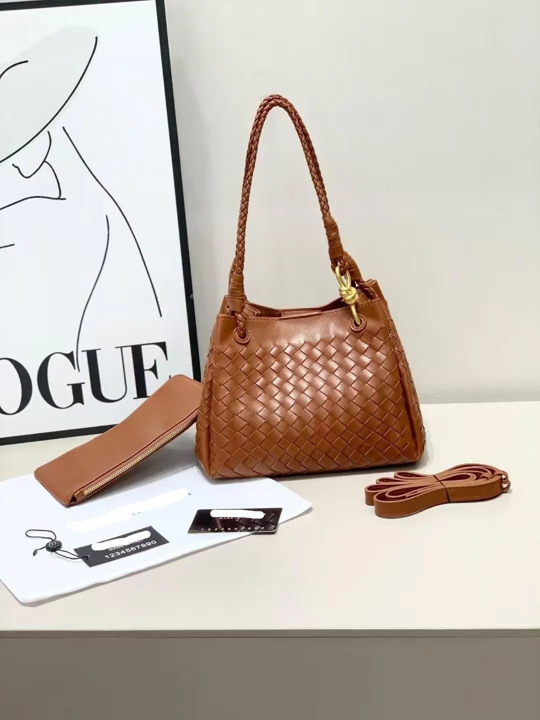 Braided British style parachute purses shoulder crossbody handbags underarm tote bags