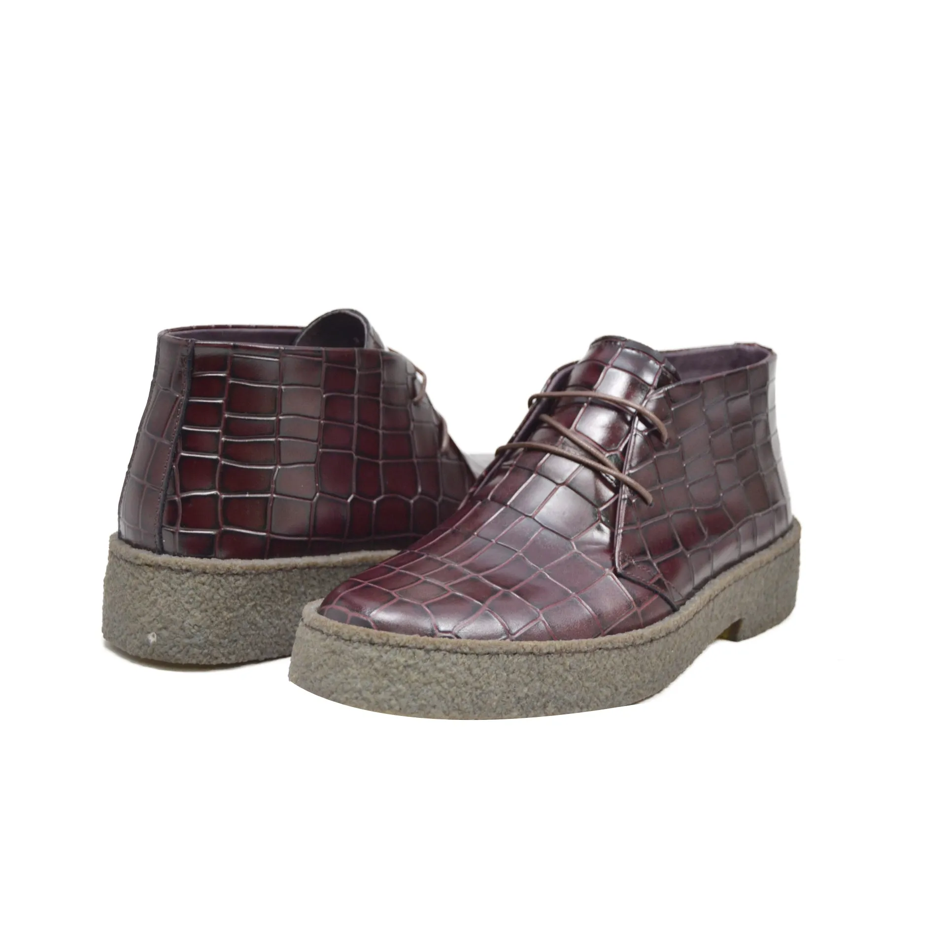 British Walkers Playboy Original Croc Men's Leather Ankle Boots Limited Edition Style