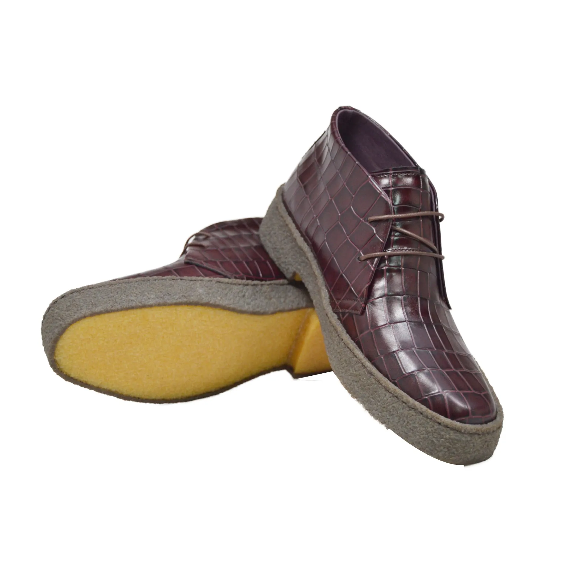 British Walkers Playboy Original Croc Men's Leather Ankle Boots Limited Edition Style
