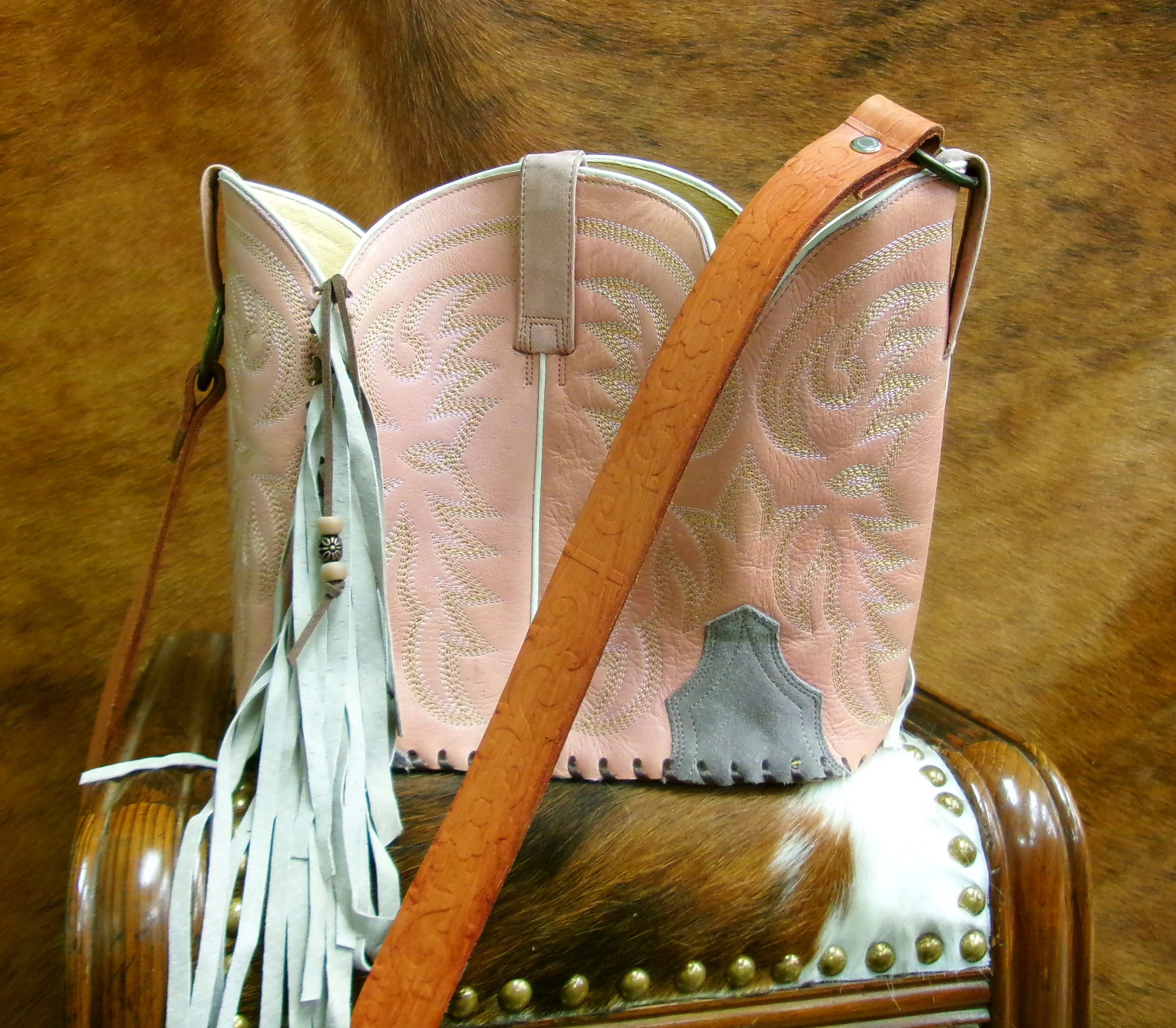 Bucket Bag Cowboy Boot Fringe Purse BK144