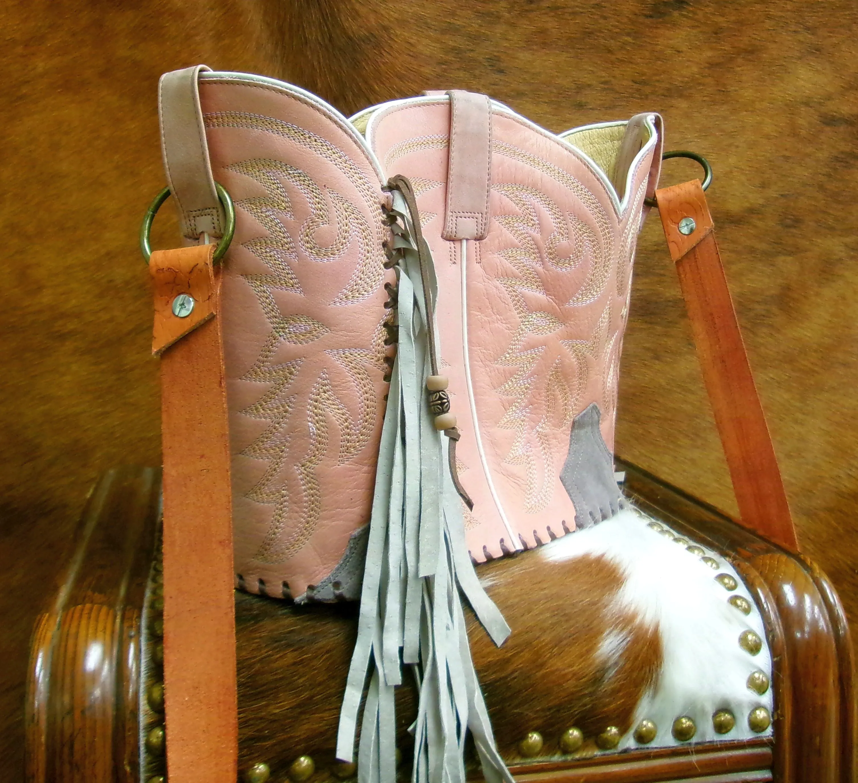 Bucket Bag Cowboy Boot Fringe Purse BK144