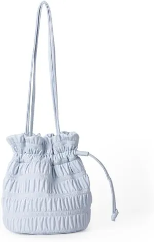 Bucket Bag for Women Niche Design Soft Leather Pleated Shoulder Bag Simple And Versatile Drawstring Bucket Bag