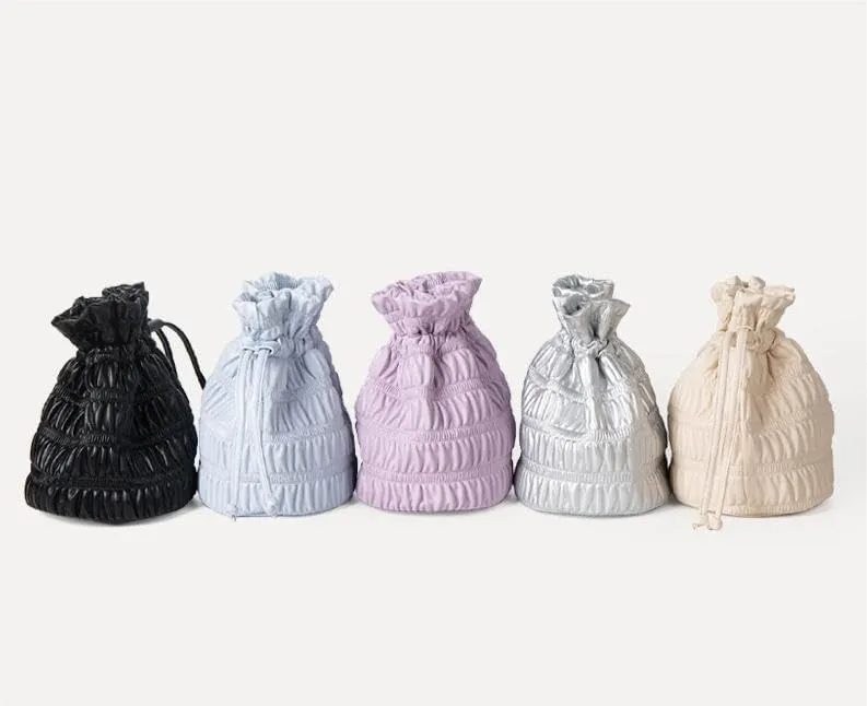 Bucket Bag for Women Niche Design Soft Leather Pleated Shoulder Bag Simple And Versatile Drawstring Bucket Bag