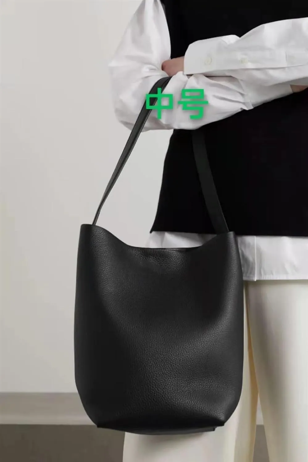 Bucket Bag Large Capacity Shoulder Bag First Layer Soft Cowhide Tote Mommy Bag