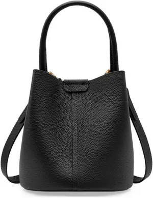 Bucket Bags for Women, Full Grain Cow Leather Crossbody Handbags Top-handle Clutch Purses Sling Satchel for Daily Use