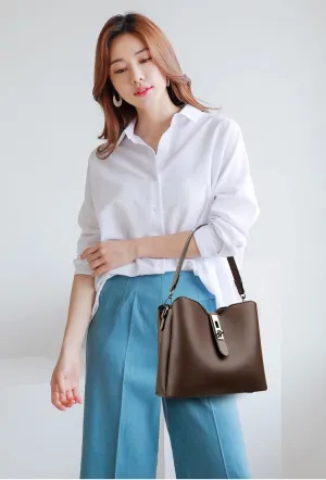 Bucket Bags for Women - Leather Crossbody Bucket Purses Designer Vintage Handbags Small Trendy Shoulder Bag