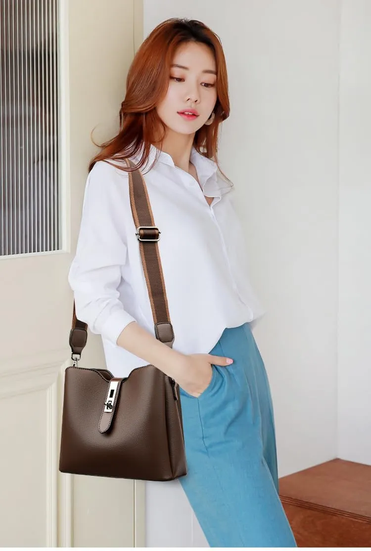 Bucket Bags for Women - Leather Crossbody Bucket Purses Designer Vintage Handbags Small Trendy Shoulder Bag