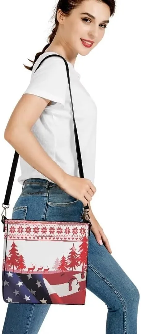 Bucket Bags for Women, PU Leather Waterproof Tote Bag Shoulder Bag for Travel, Work, Adjustable Crossbody Strap