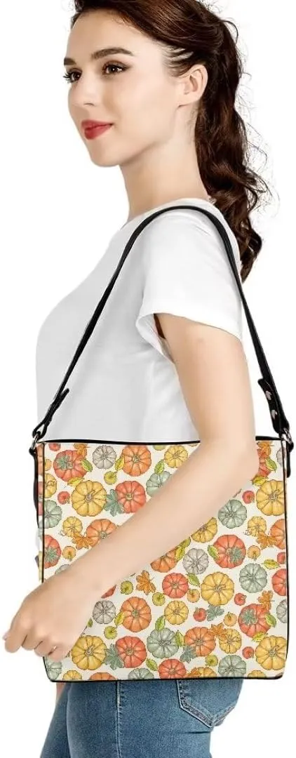 Bucket Bags for Women, PU Leather Waterproof Tote Bag Shoulder Bag for Travel, Work, Adjustable Crossbody Strap