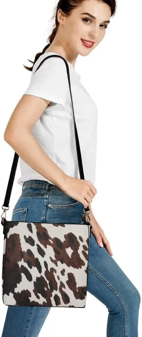 Bucket Bags for Women, PU Leather Waterproof Tote Bag Shoulder Bag for Travel, Work, Adjustable Crossbody Strap