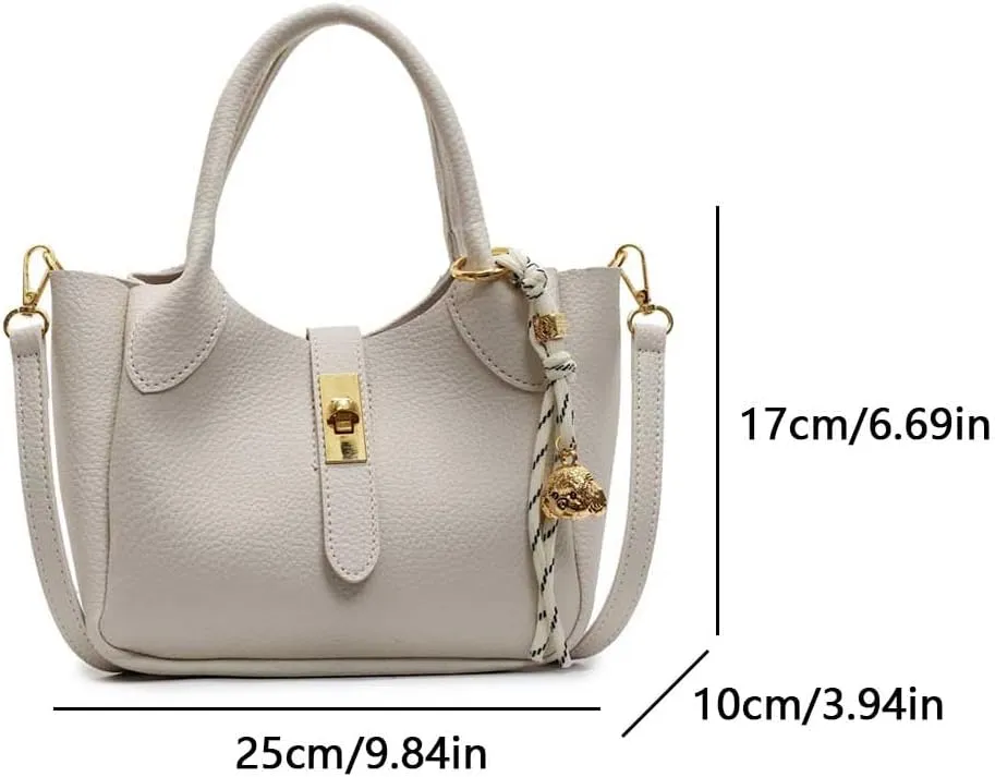 Bucket Bags for Women - Retro Leather Bucket Purse Crossbody Shoulder Bag Vintage Handbag with Adjustable Strap