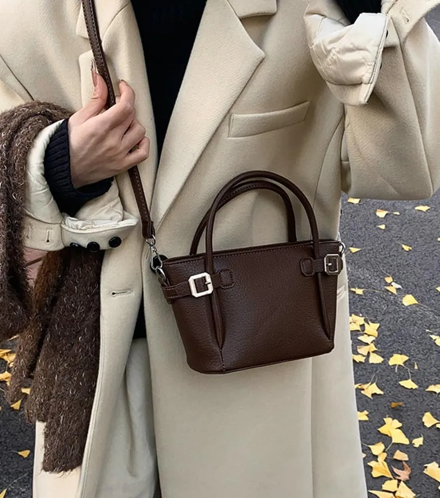 Bucket Bags for Women Trendy Crossbody Bags Elegant Handbags Leather Tote Bag Solid Color Shoulder Bag Bucket Purse