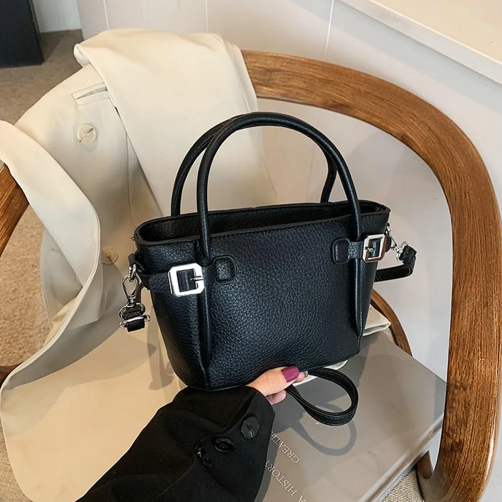 Bucket Bags for Women Trendy Crossbody Bags Elegant Handbags Leather Tote Bag Solid Color Shoulder Bag Bucket Purse