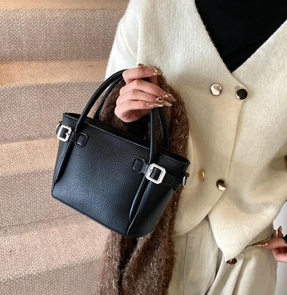 Bucket Bags for Women Trendy Crossbody Bags Elegant Handbags Leather Tote Bag Solid Color Shoulder Bag Bucket Purse