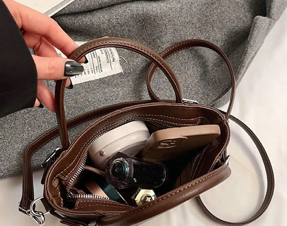 Bucket Bags for Women Trendy Crossbody Bags Elegant Handbags Leather Tote Bag Solid Color Shoulder Bag Bucket Purse