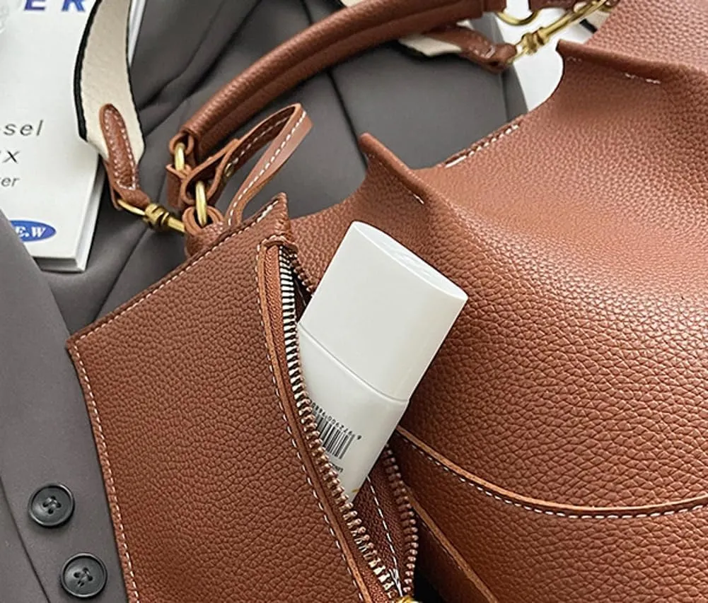 Bucket Bags Women 2025 Trendy Retro Shoulder Crossbody Purse Satchel Top-Handle Hobo Handbags Removeable Strap 2 PCS