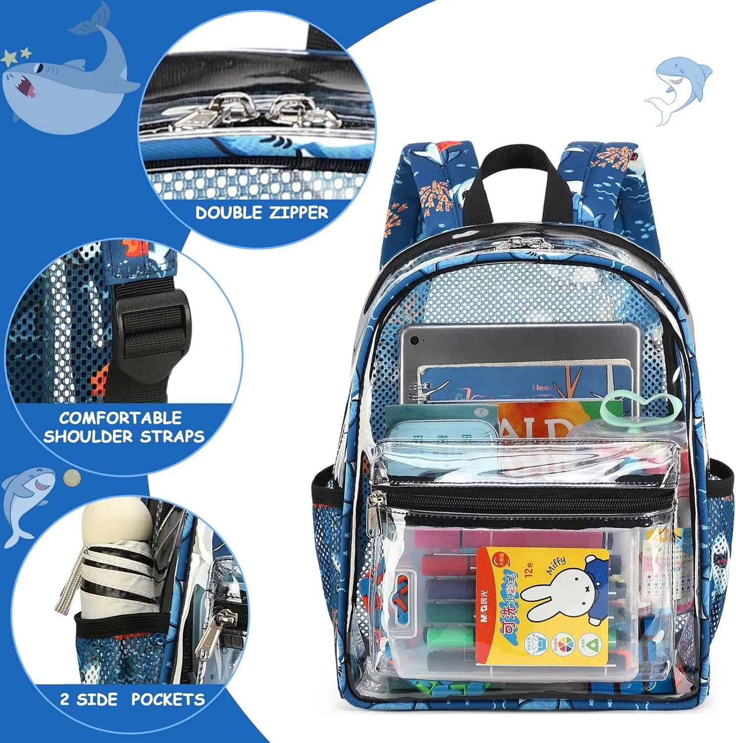 CAMTOP Clear Backpack for Stadium Events Approved 12x6x12 Small Clear Bag Mini Backpacks Purse for festival Concert Work