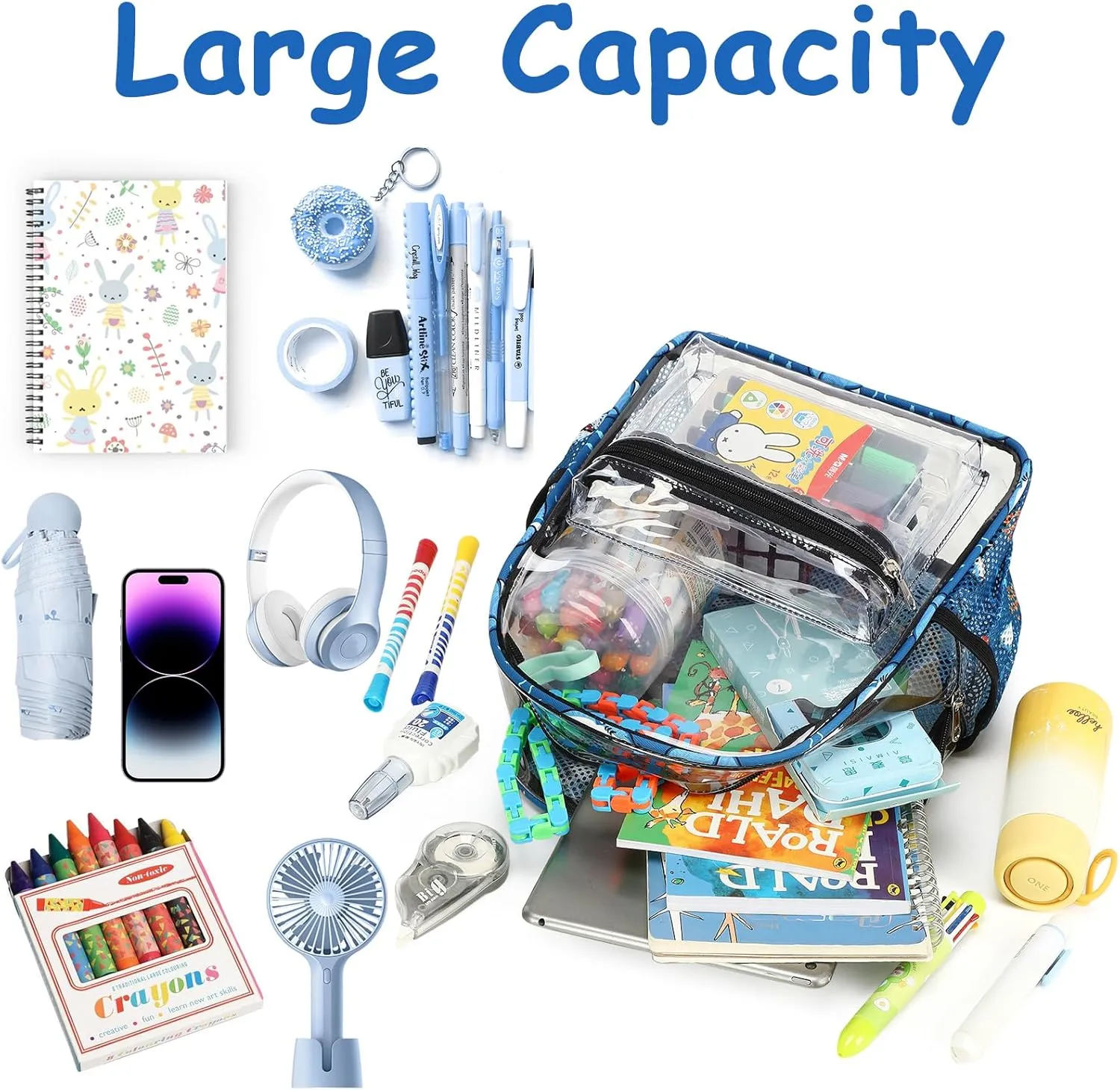 CAMTOP Clear Backpack for Stadium Events Approved 12x6x12 Small Clear Bag Mini Backpacks Purse for festival Concert Work