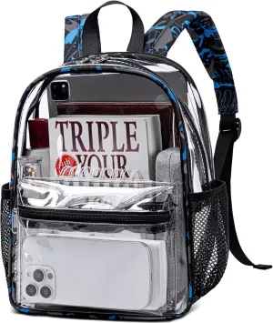 CAMTOP Clear Backpack for Stadium Events Approved 12x6x12 Small Clear Bag Mini Backpacks Purse for festival Concert Work