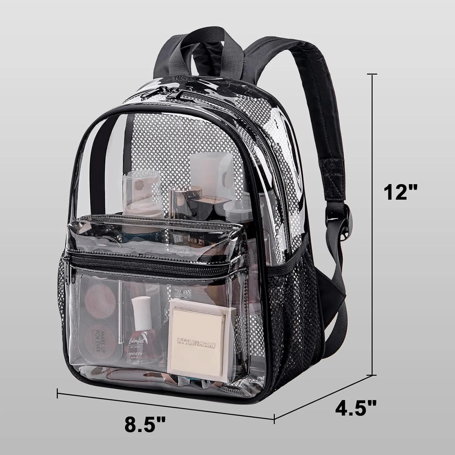 CAMTOP Clear Backpack for Stadium Events Approved 12x6x12 Small Clear Bag Mini Backpacks Purse for festival Concert Work