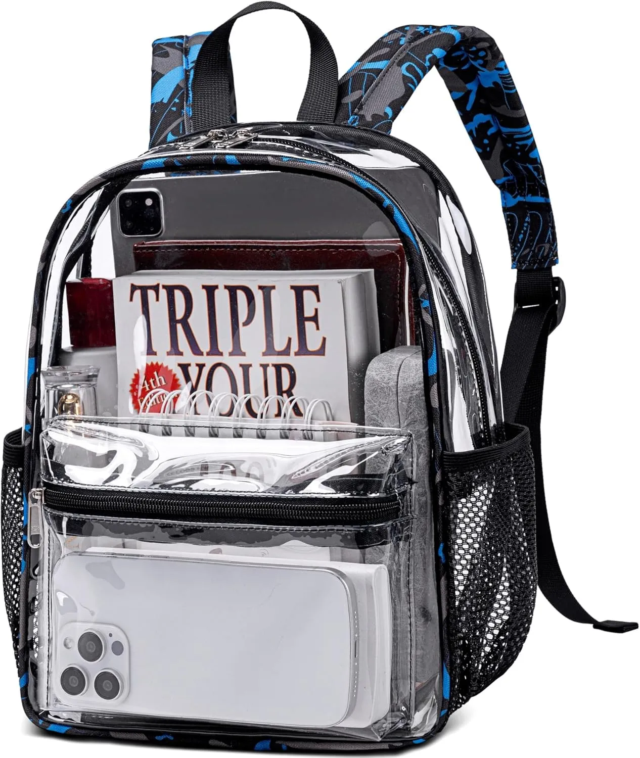 CAMTOP Clear Backpack for Stadium Events Approved 12x6x12 Small Clear Bag Mini Backpacks Purse for festival Concert Work
