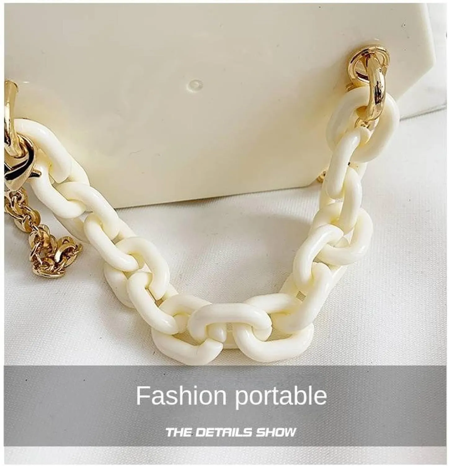 Candy Colors Resin Chain Acrylic Box Clutches Women Shoulder Female Evening Bag Flap Crossbody Bag Fashion Handbag Purse