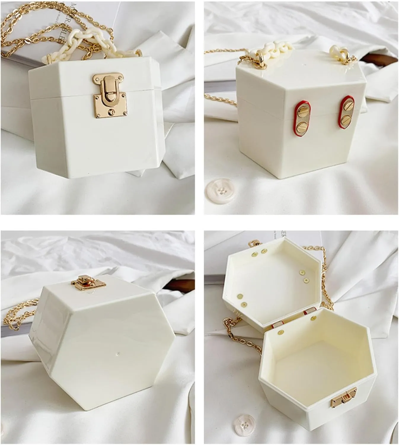 Candy Colors Resin Chain Acrylic Box Clutches Women Shoulder Female Evening Bag Flap Crossbody Bag Fashion Handbag Purse