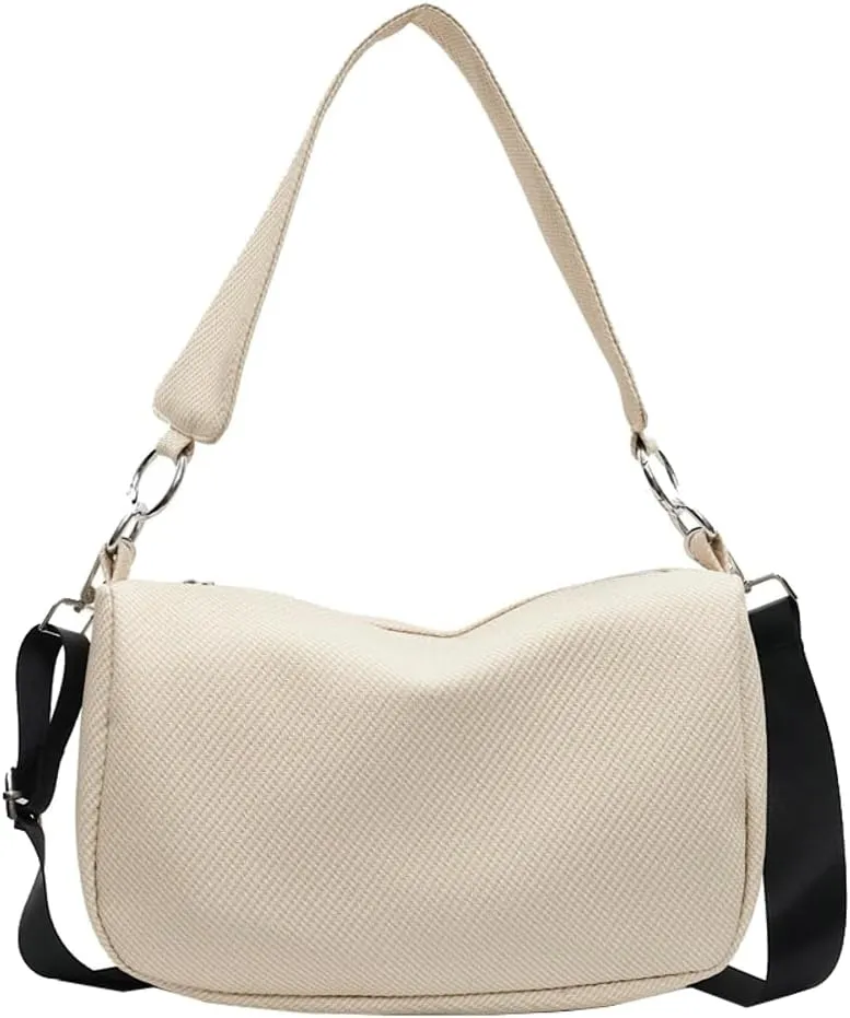 Canvas Crossbody Bags Women 2025 Trendy Spring Slouchy Hobo Shoulder Purse Top Handle Tote Handbag Satchel Work Purse