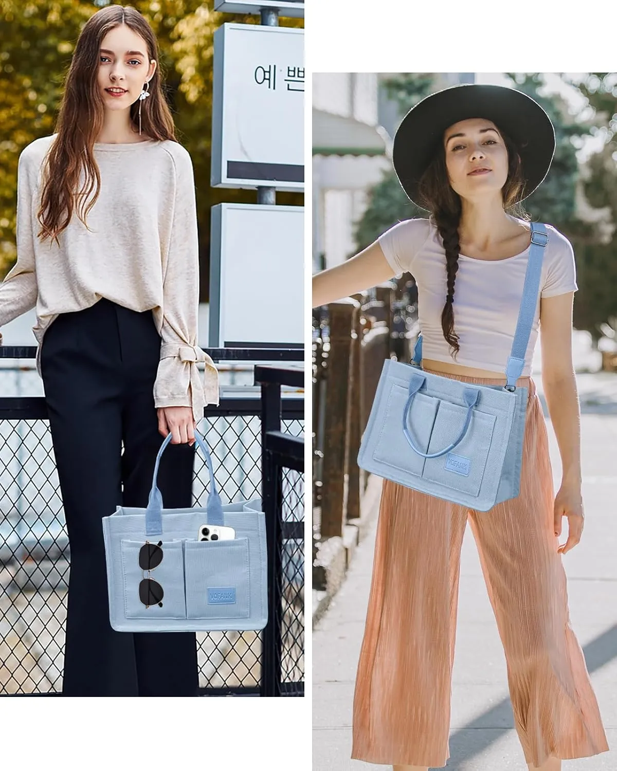 Canvas Tote Bag for Women with Pockets Large Crossbody Bag Satchel Bag Handbag Everything Everyday Bag for Work Daily