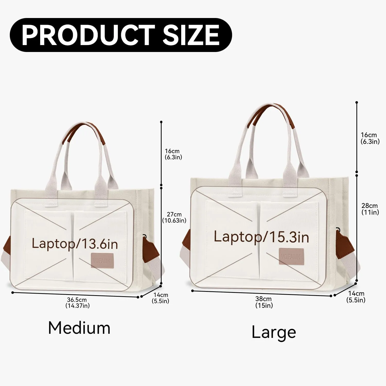 Canvas Tote Bag for Women with Pockets Large Crossbody Bag Satchel Bag Handbag Everything Everyday Bag for Work Daily