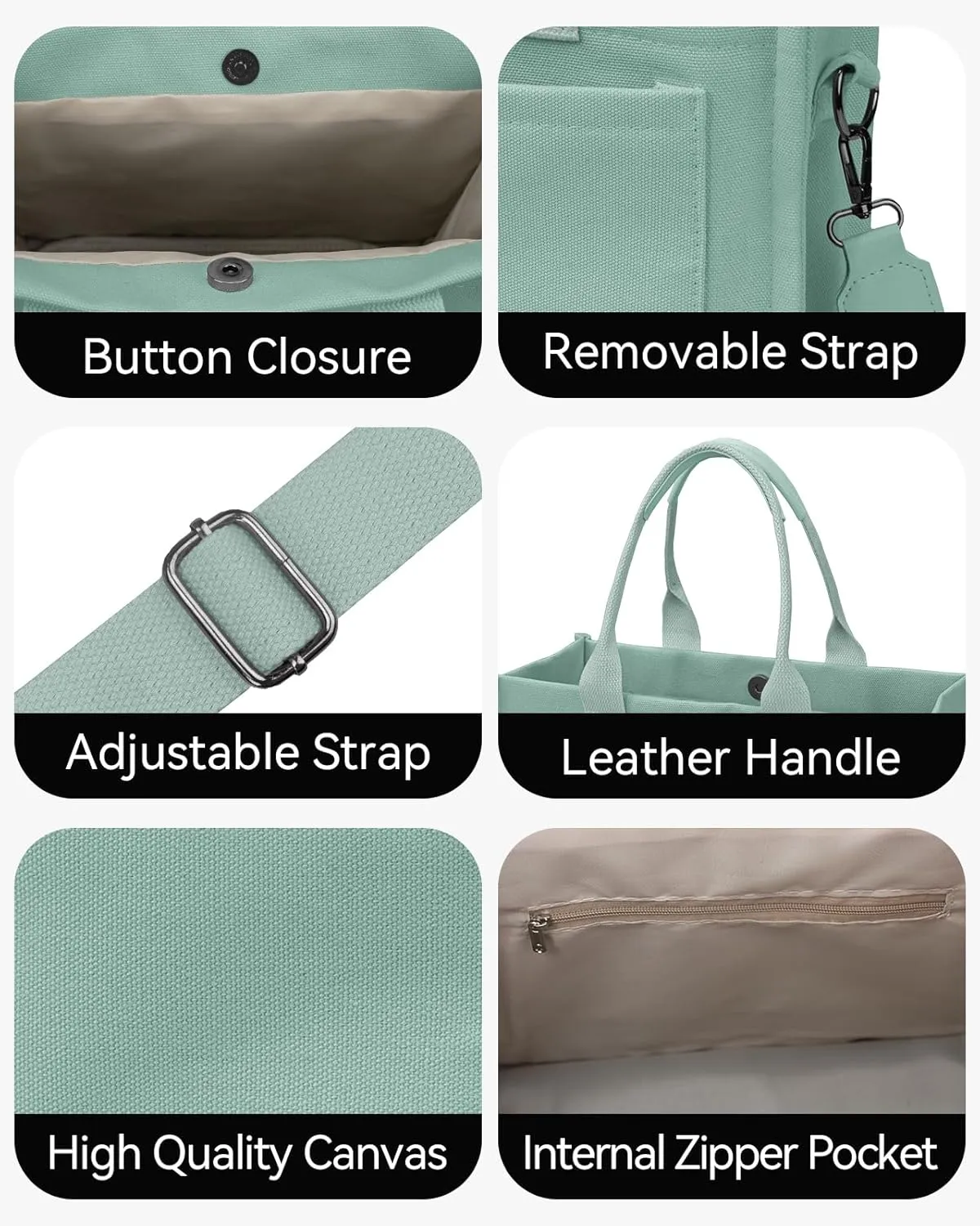 Canvas Tote Bag for Women with Pockets Large Crossbody Bag Satchel Bag Handbag Everything Everyday Bag for Work Daily