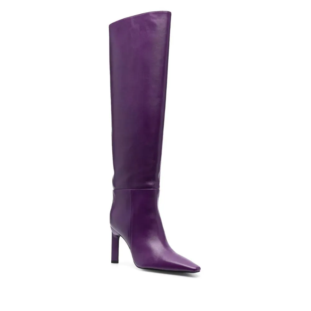 Chic Leather Knee High Boots