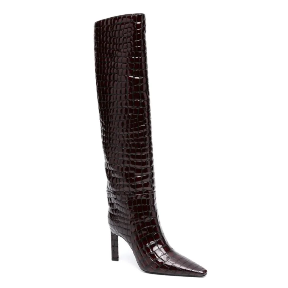 Chic Leather Knee High Boots