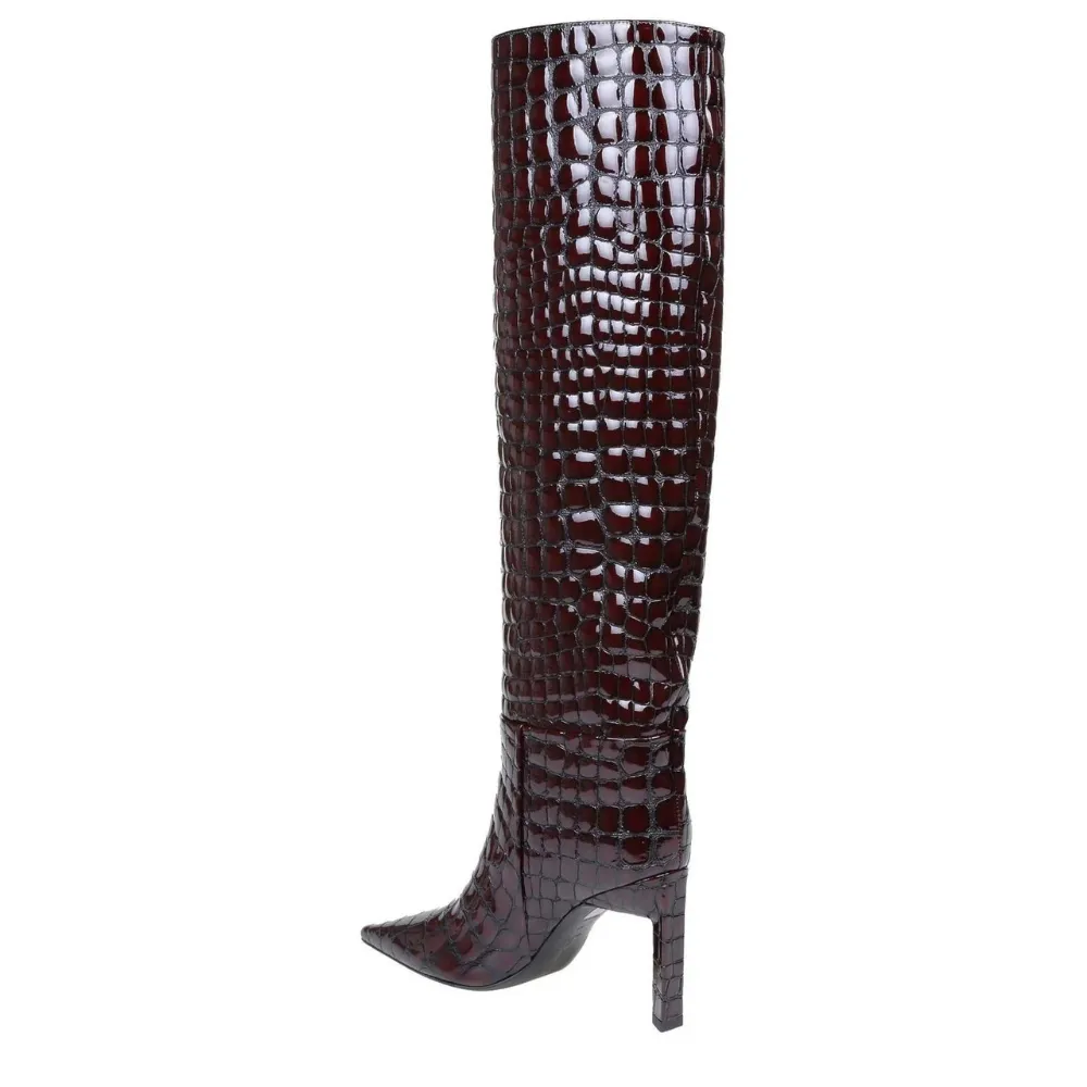Chic Leather Knee High Boots