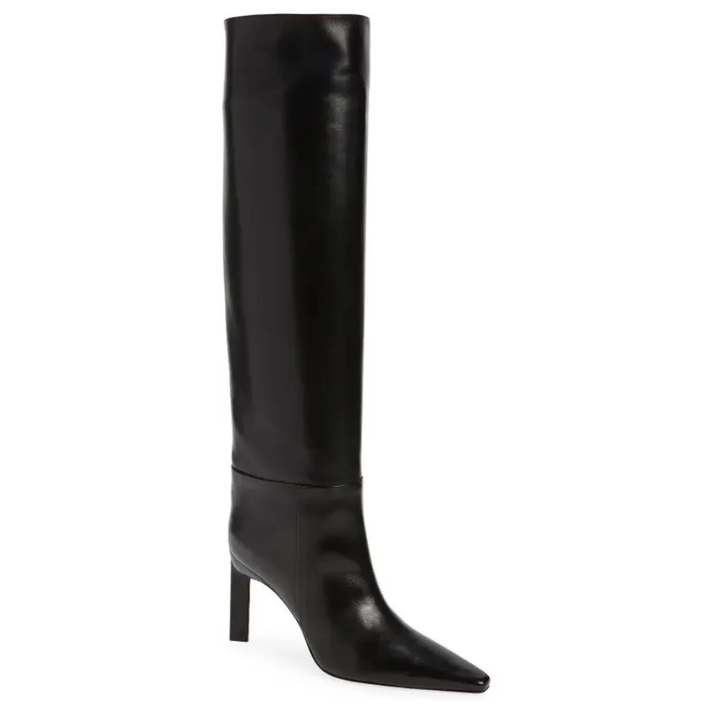 Chic Leather Knee High Boots