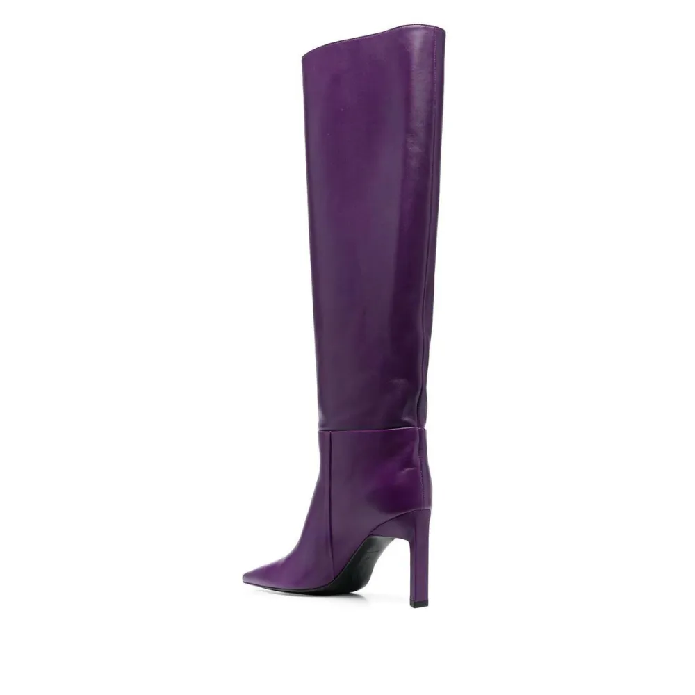 Chic Leather Knee High Boots