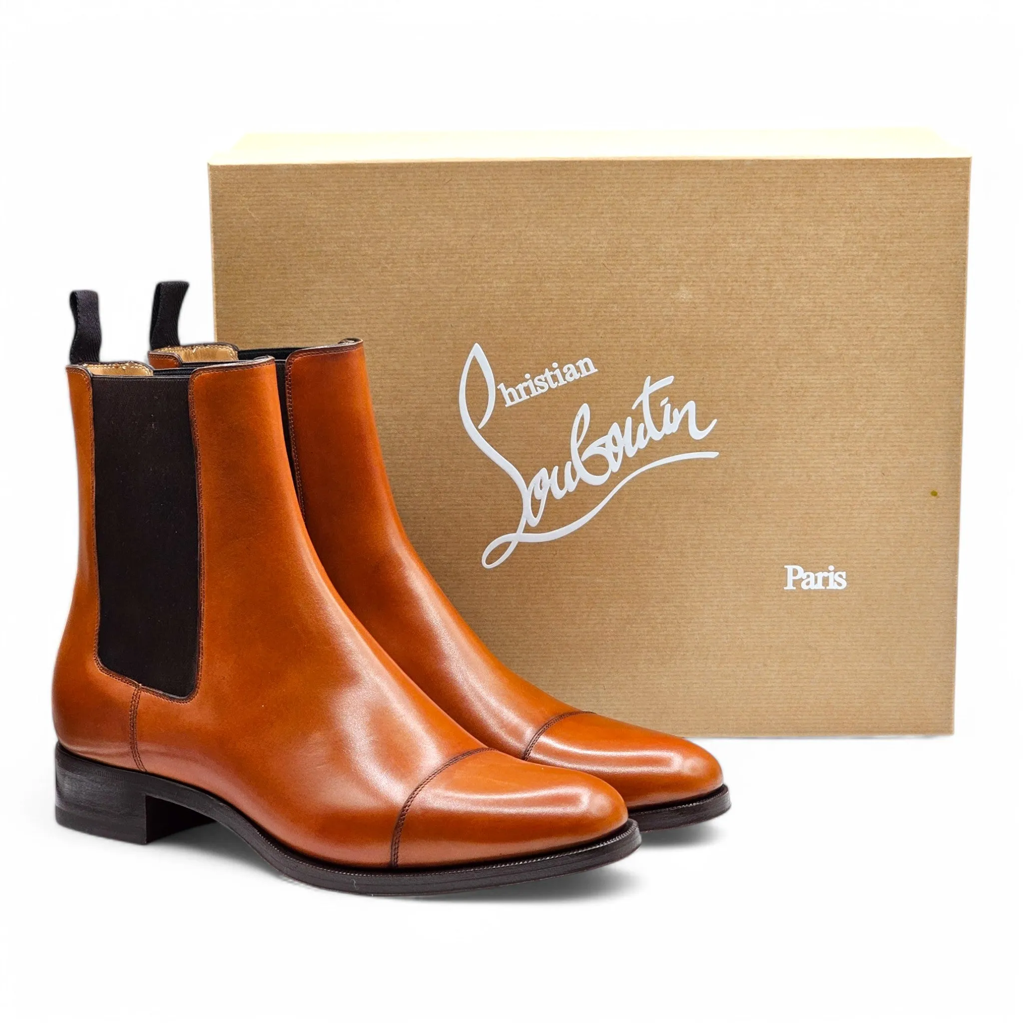 Christian Louboutin Antonio Chelsea Boots - Leather - Brown - EU 42 / US 9