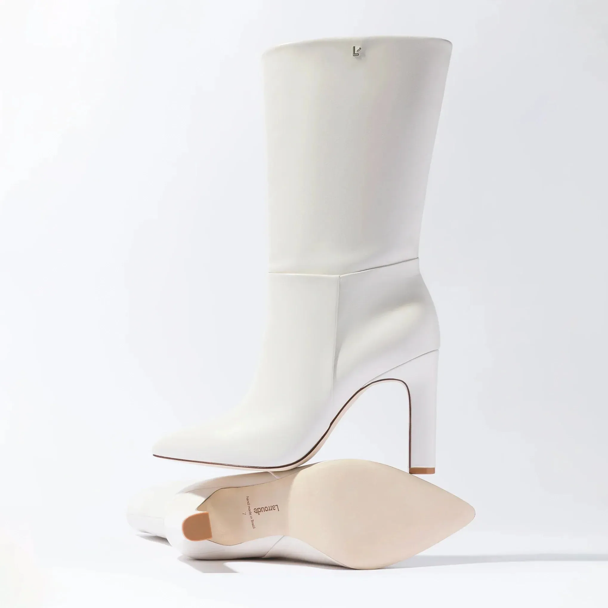 Cindy Boot In Ivory Leather