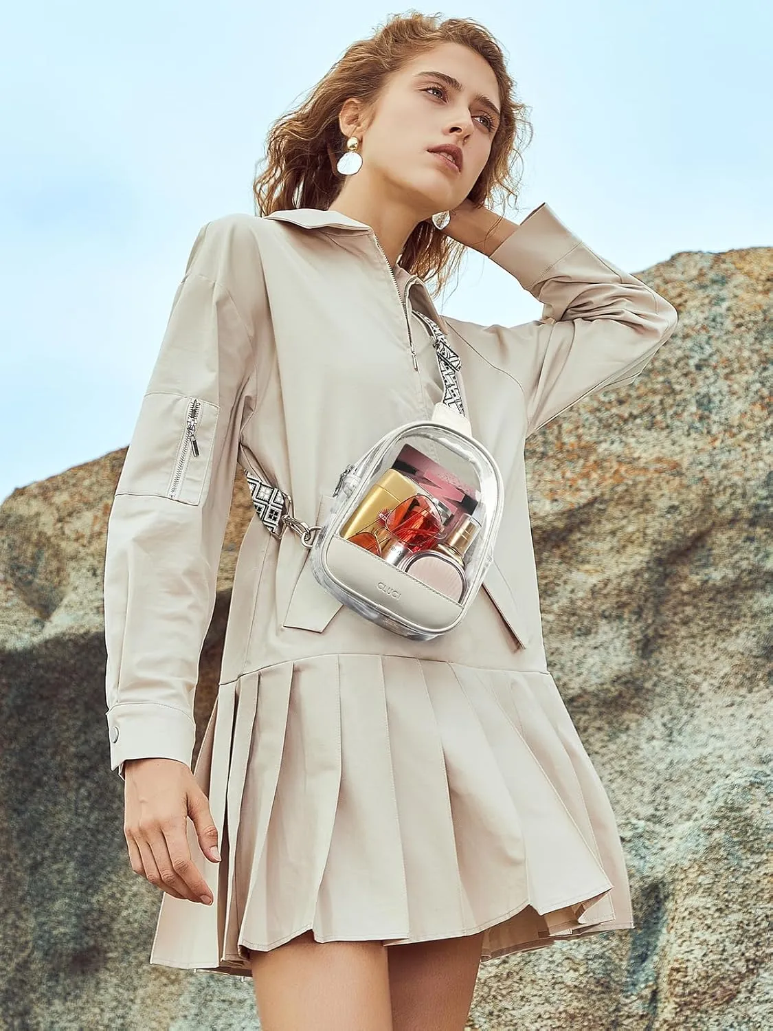 CLUCI Clear Bag for Stadium Events, Clear Crossbody Bag Purses for women stadium Transparent, Concerts Sports