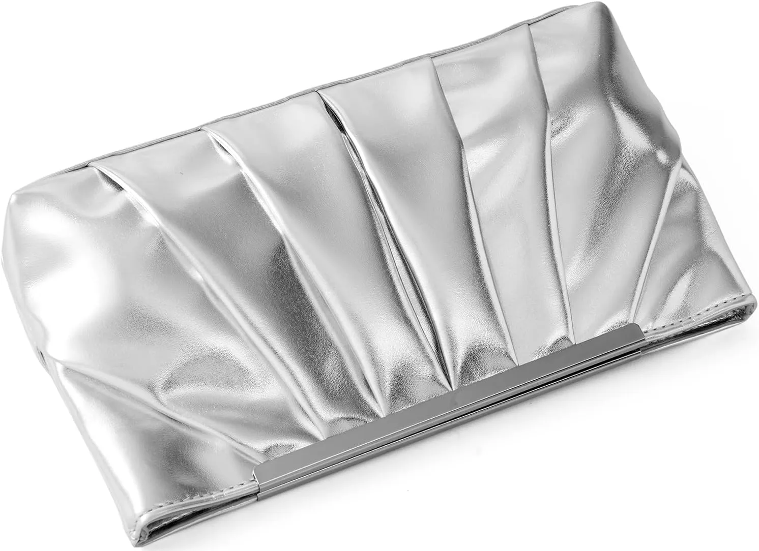 Clutch Purse Dressy Pleated Formal Evening Bag Simple Classy Handbag for Women