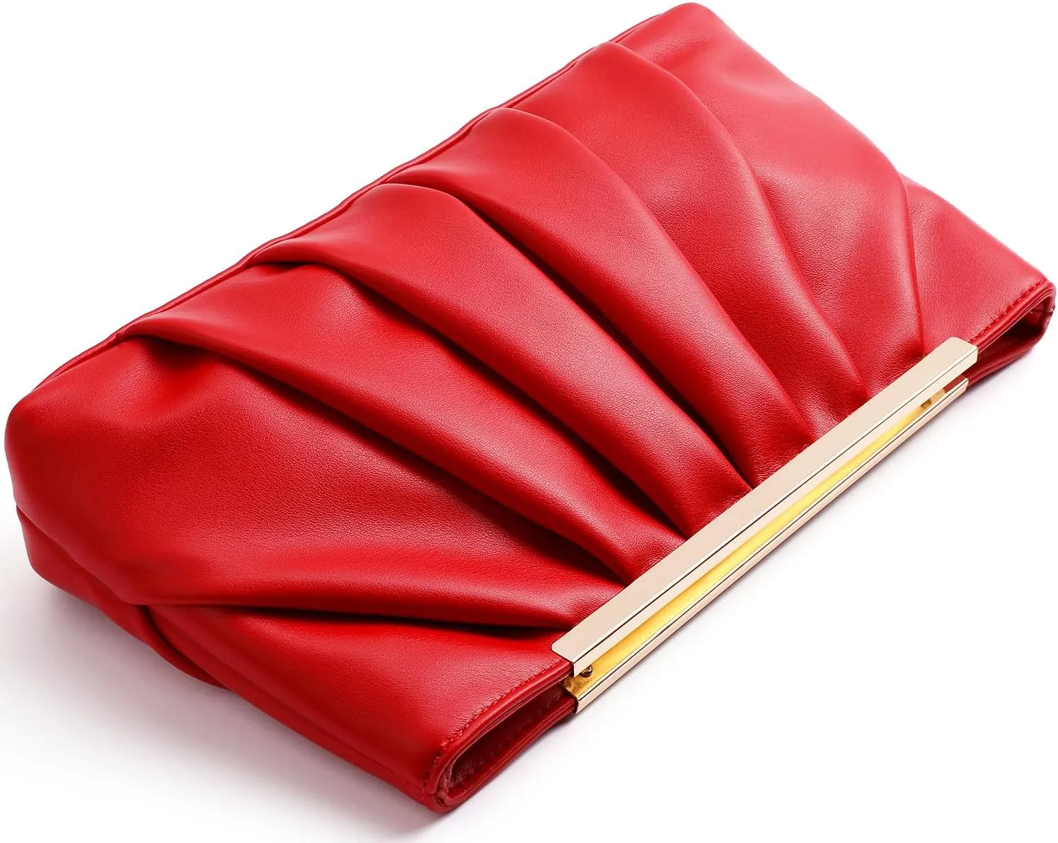 Clutch Purse Dressy Pleated Formal Evening Bag Simple Classy Handbag for Women