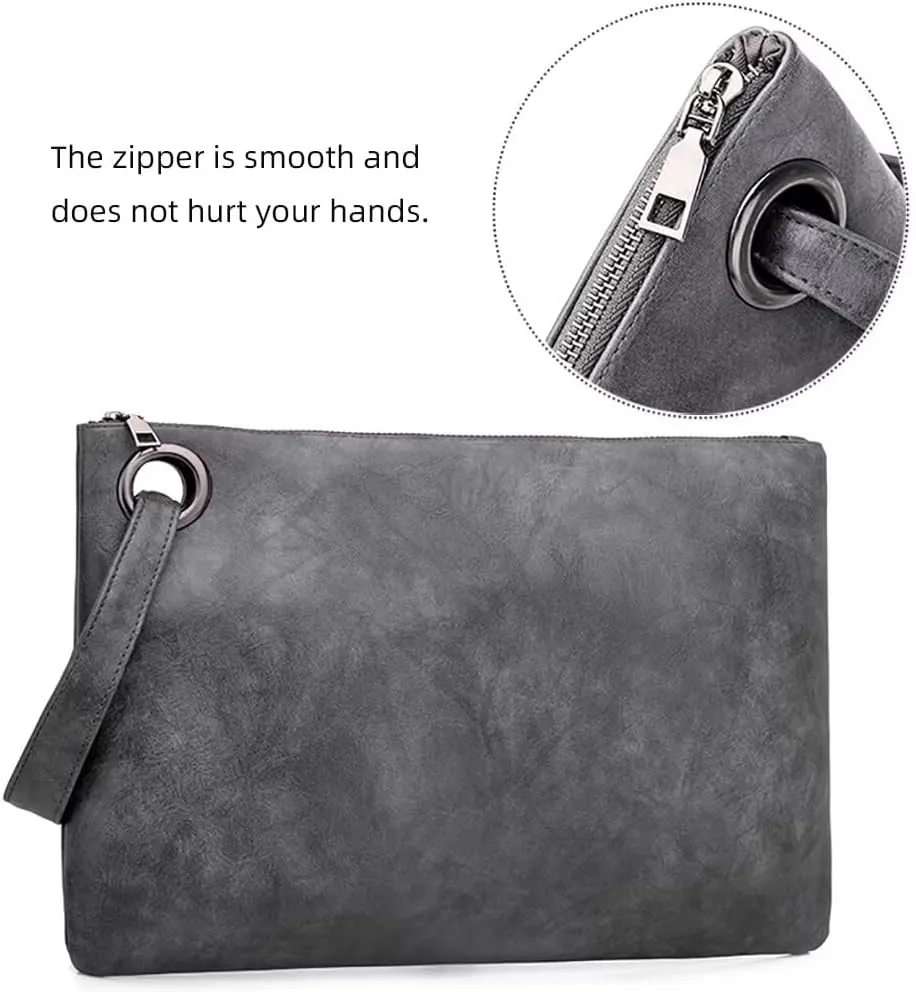 Clutch Purse for Women Vegan Leather Wristlet Wallet Roomy Envelope Clutch Designer Purses and Handbags for Daily Use