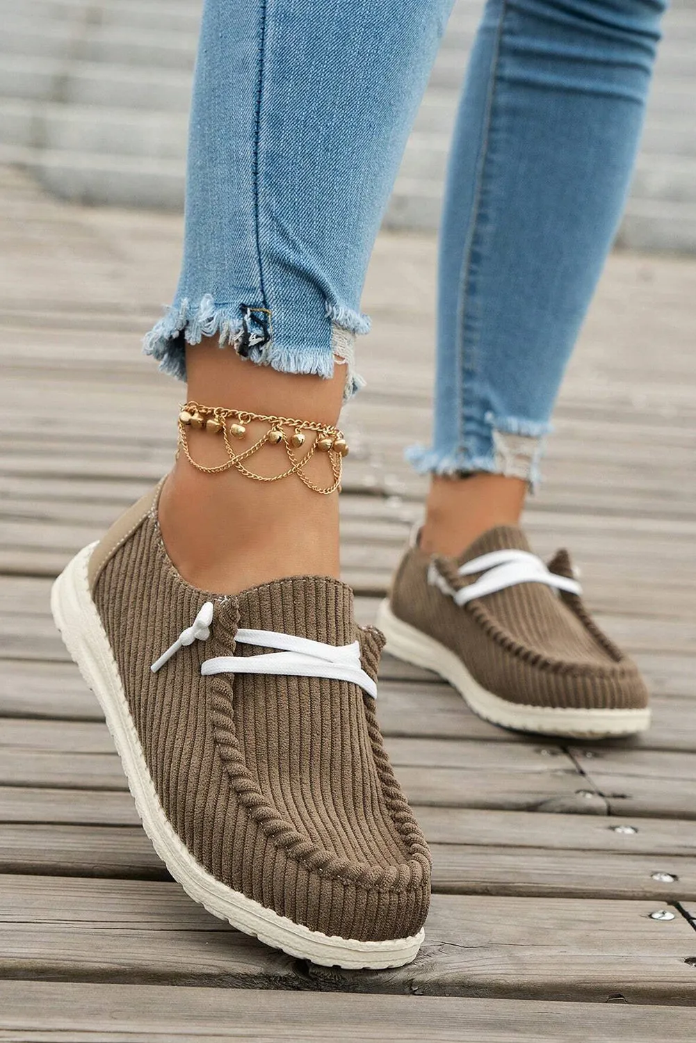 Coffee Lace Up Casual Shoes